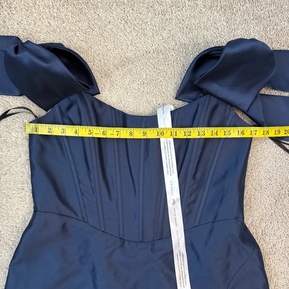 Alfred Sung D854 Bow Off‎ The Shoulder Corset Gown Midnight Navy 12 - Picture 6 of 9